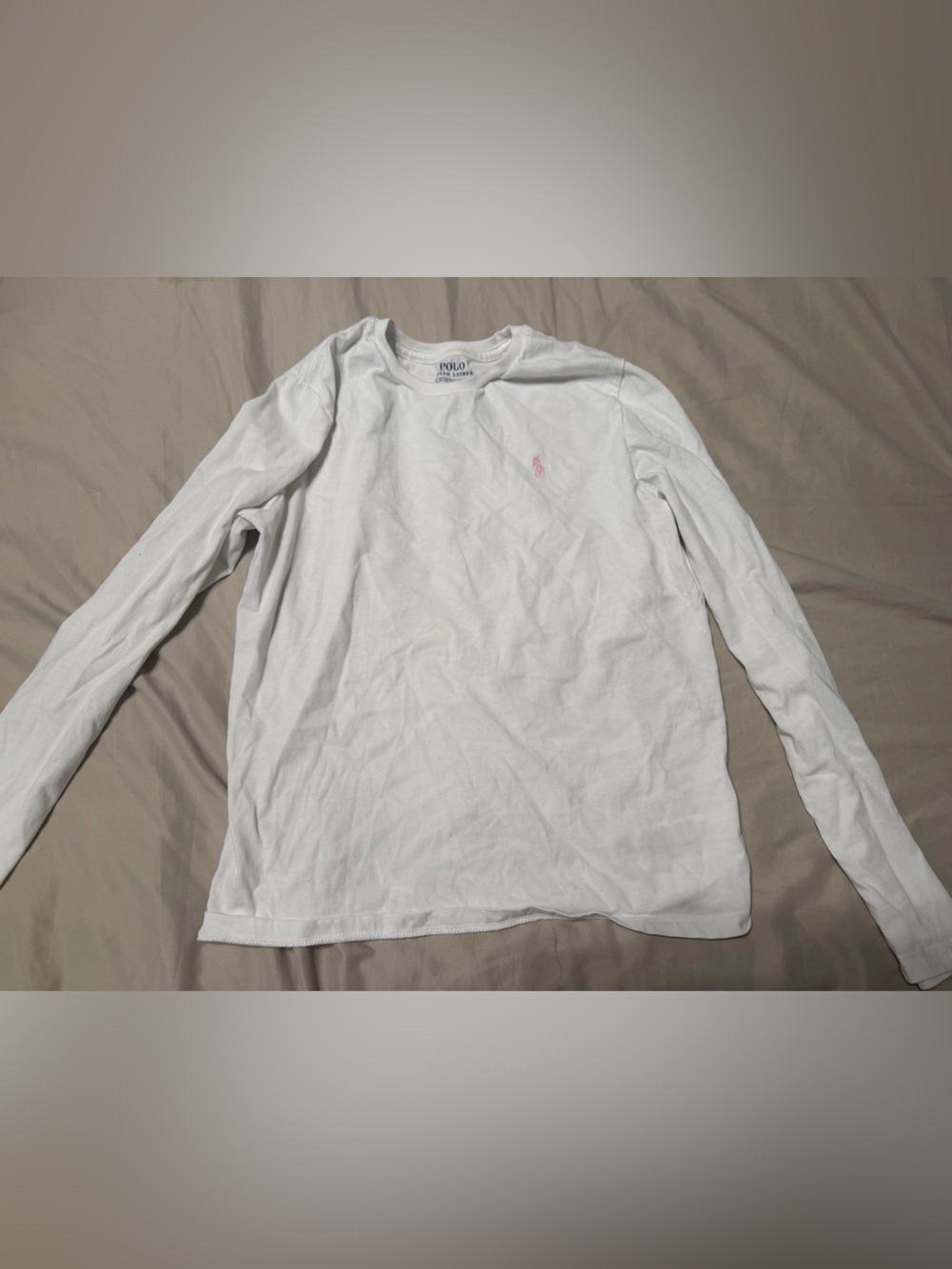 Polo by Ralph Lauren White Tee with Pink Pony Logo